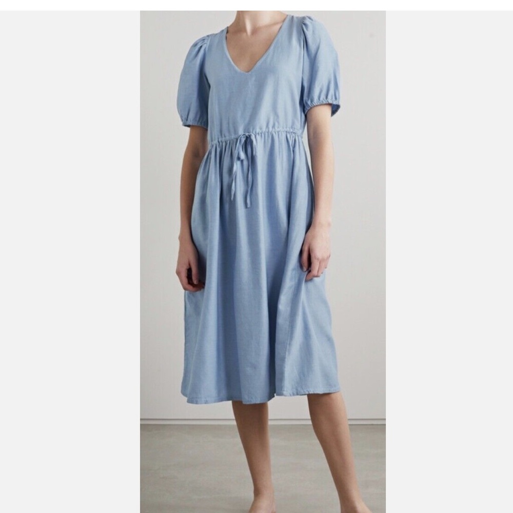 Skin Worldwide Raina Organic Cotton Silk blend Midi dress, NWT, XS